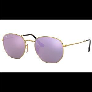 Ray-Ban RB3548N Gold/Wisteria Flash 001/80 Gold/Purple Sunglasses w/ case